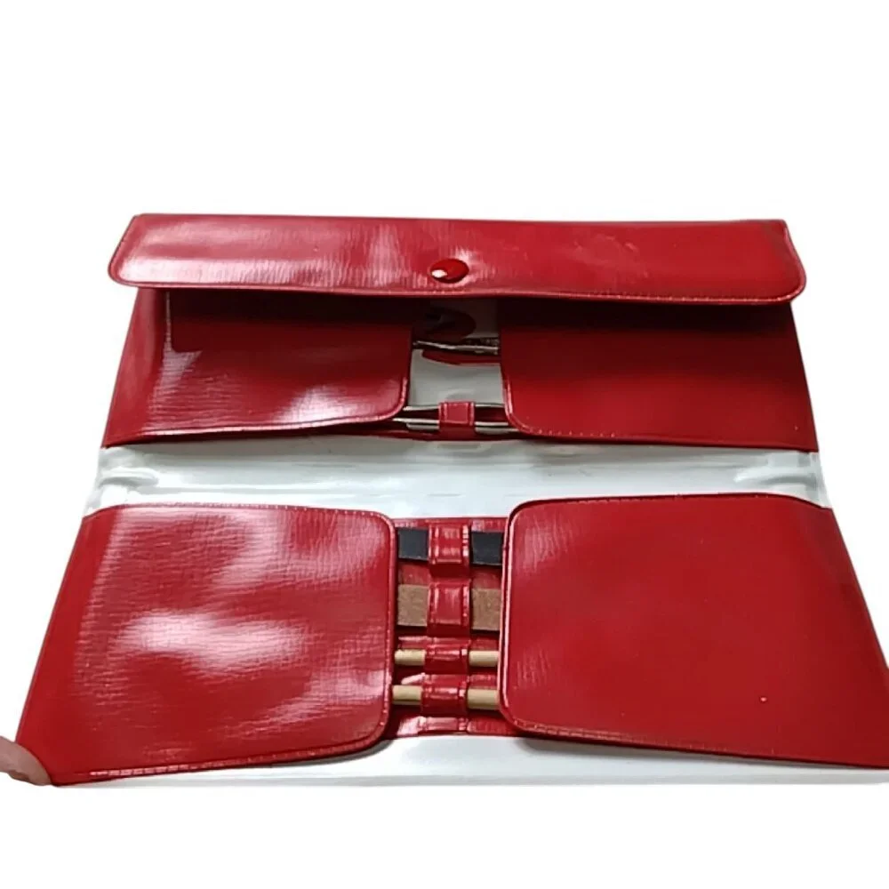 Kayser Manicure Pedicure Set In Red Case Vintage NEW 7 Piece Snap Closure